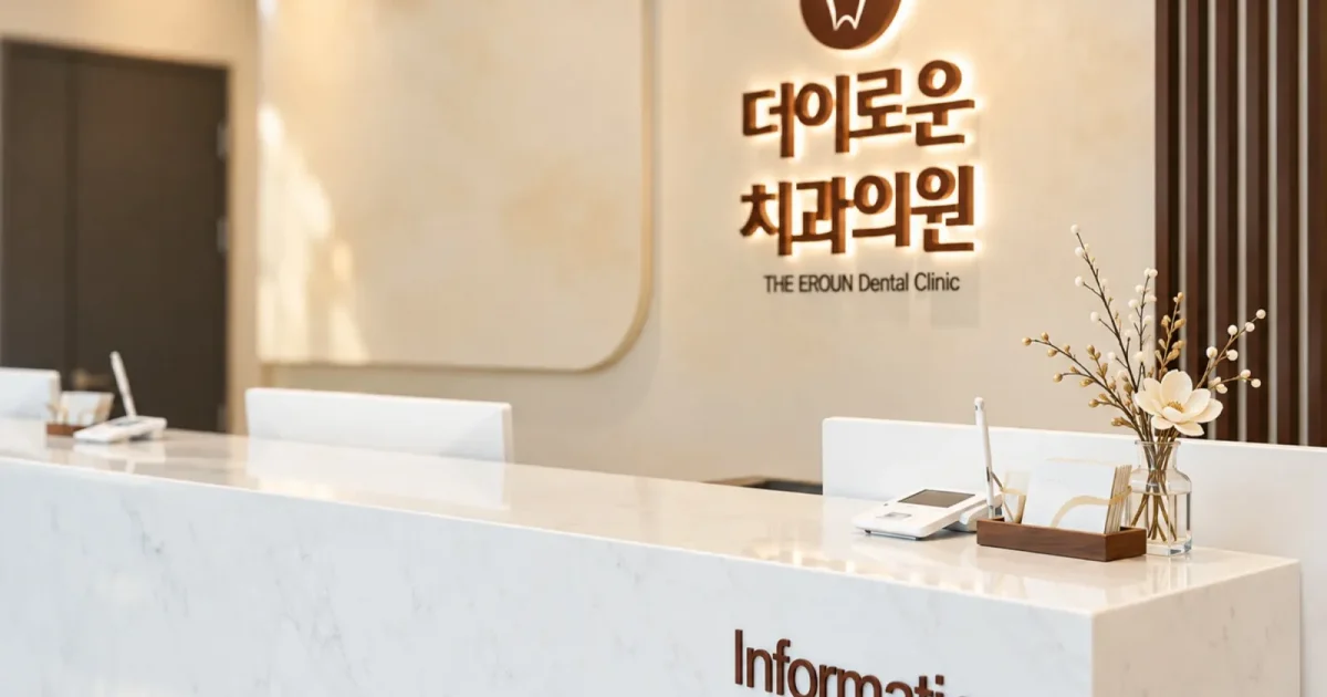 더이로운치과 접수 및 대기 공간